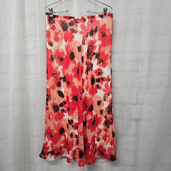Cato Coral Pink Floral Maxi Skirt Boho Festival M - Picture 9 of 9
